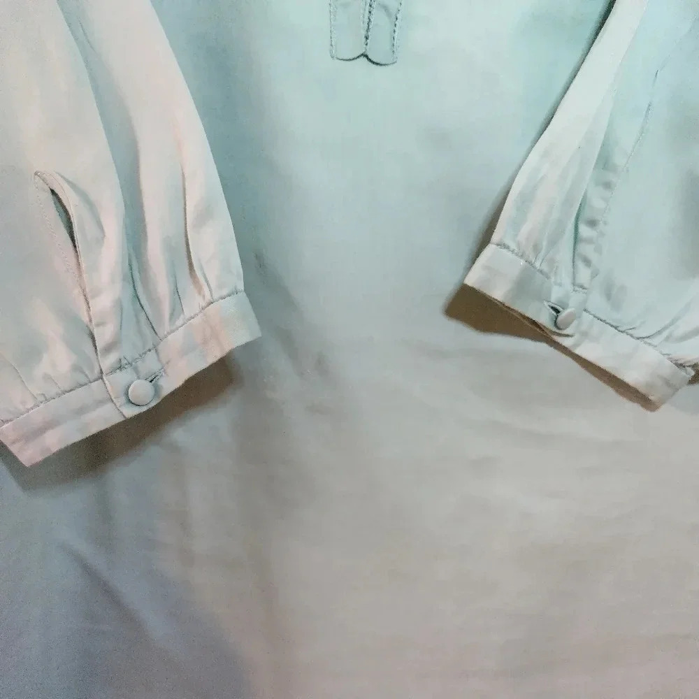 TALBOTS Petite Small Mint / Seafoam Green Blouse - Picture 5 of 13